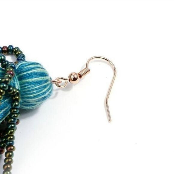 Boho Fashion Tassel Beads Drop Earrings, gifts - Picture 2 of 8